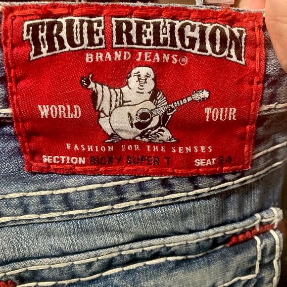 Rare! Ricky Red Label Super T True Religion size 31” W unaltered 34 3/4” L - Picture 3 of 12